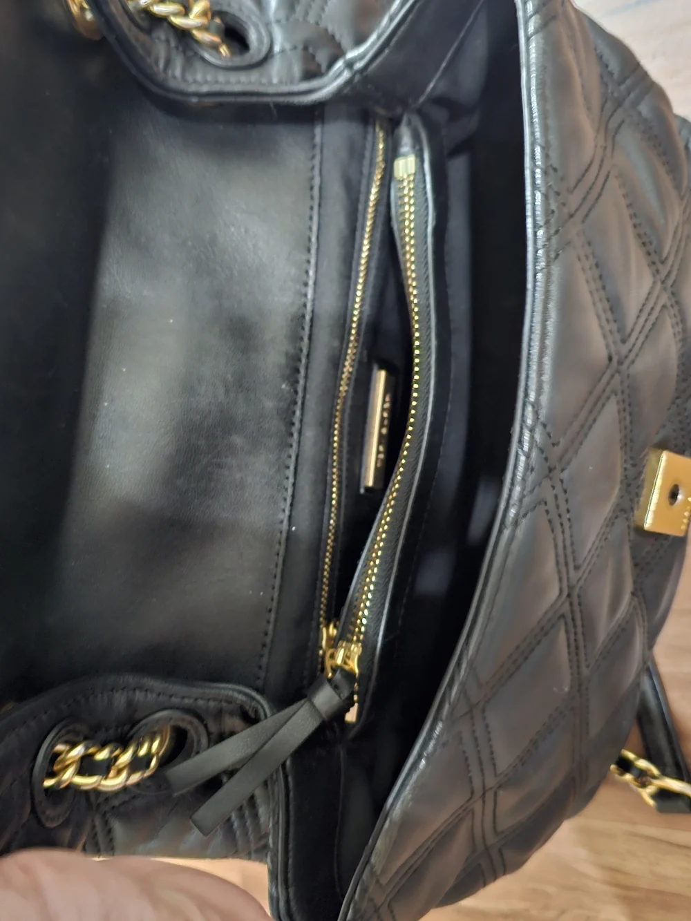 Tory Burch Black Quilted Leather Chain-Handle Shoulder Bag